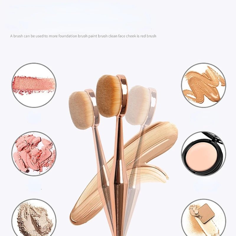 Group Head Brush - 1 個メイクブラシ歯ブラシマーメイドメイクブラシファンデーションオーバルブラシハイエンドファンデーションブラシファンデーションオーバルブラシ