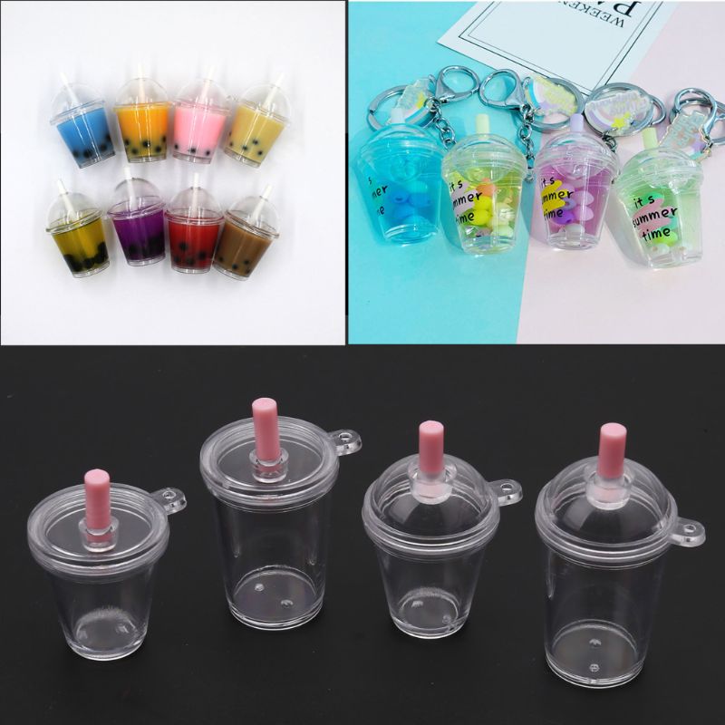 Coffee Equipment And Tools - 10 個ミニフラペチーノカップコーヒーカップドールハウスミニチュアシミュレーションプラスチックケーキアイスクリームカップキーホルダージュエリーメイキング