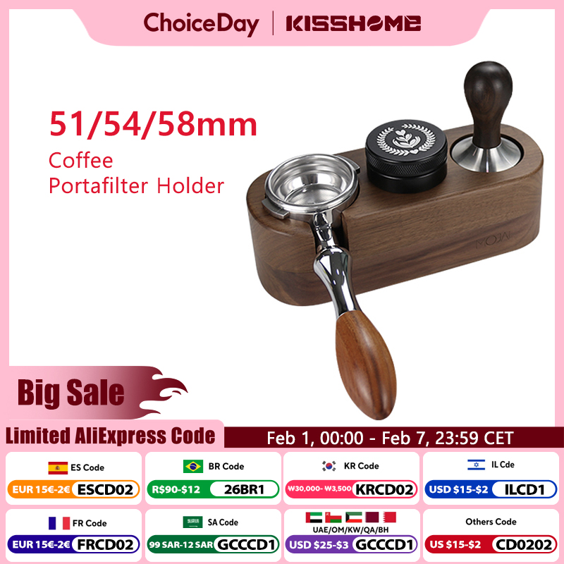 Espresso Tamper Set - 電気コーヒーステーションのサポート,フィルターホルダー,部品製造機,アクセサリー,ディストリビューター,51mm, 54mm, 58mm