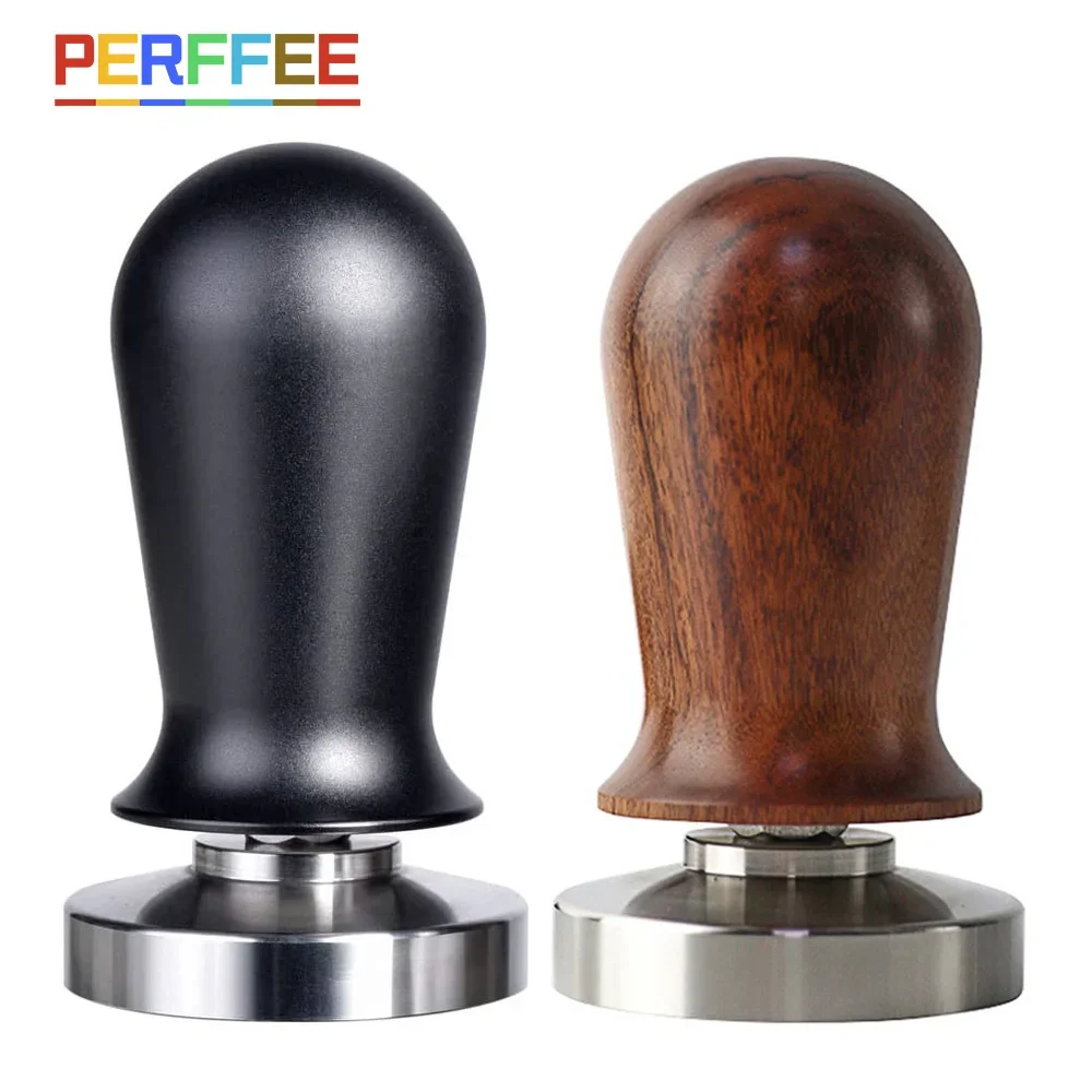 Espresso Tamper Set - キャリブレーションされているネスプレッソコーヒー改ざん30lbスプリングロード弾性コーヒー改ざんアルミニウム/木製ステンレス鋼コーヒーパウダーハンマー