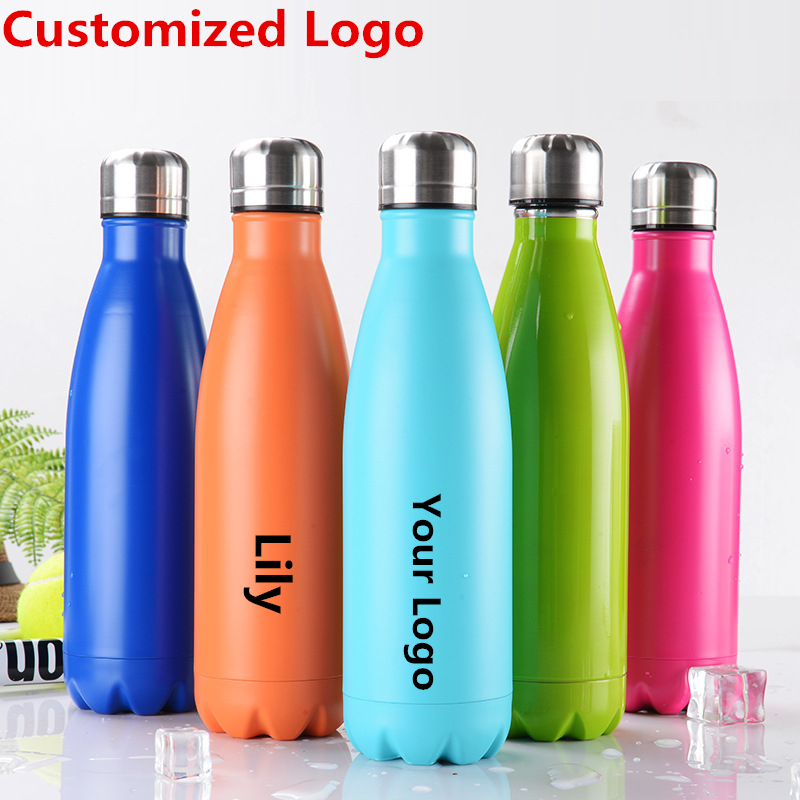 Coffee Equipment Logo - DIY真空断熱水筒 500ML 安全304ステンレス鋼 スポーツコーヒーカップ 保温ボトル 女の子