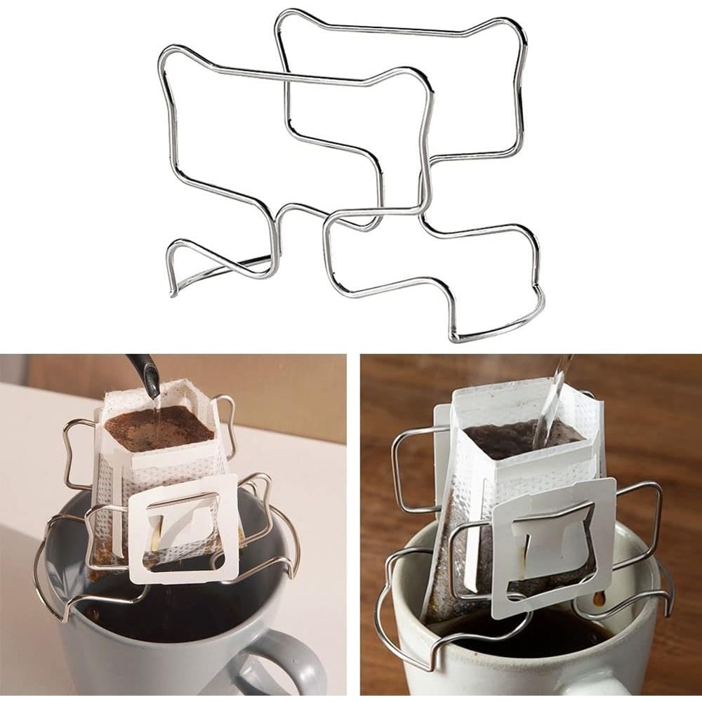 Coffee Equipment Holder - コーヒーバッグホルダー 304 ステンレス鋼 簡単に洗浄できる再利用可能なコーヒーフィルターペーパーホルダー コーヒーカップフィルターペーパー収納用