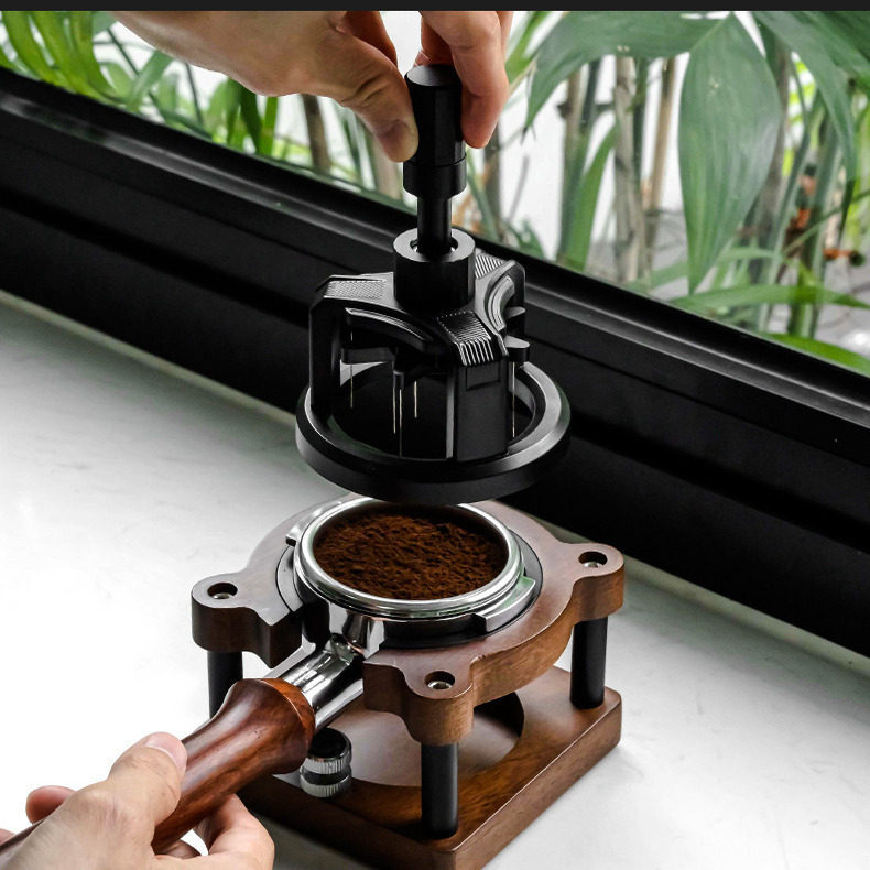Espresso Tamper Set - 51/53/58mm コーヒーWDTツール 磁気ベース回転式コーヒー粉ディストリビューター ニードルコーヒーディストリビューター エスプレッソアクセサリー