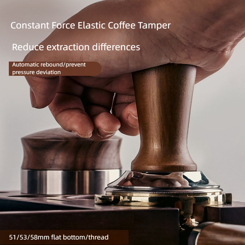 Espresso Tamper Set - 51mm 53mm 58mm ブナ材 エスプレッソコーヒータンパー 内部スプリング