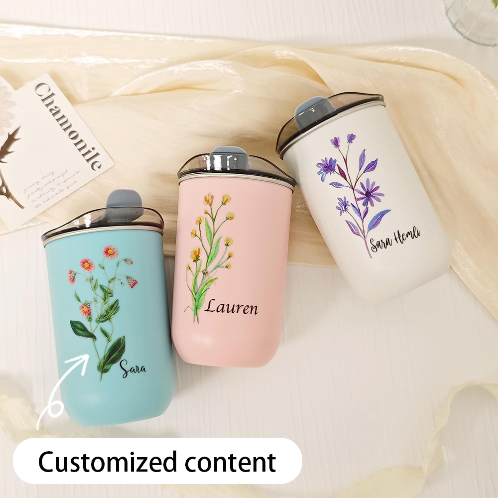 カスタムバースフラワー ステンレススチールタンブラー フリッ - Coffee Equipment With Name のレビューと価格