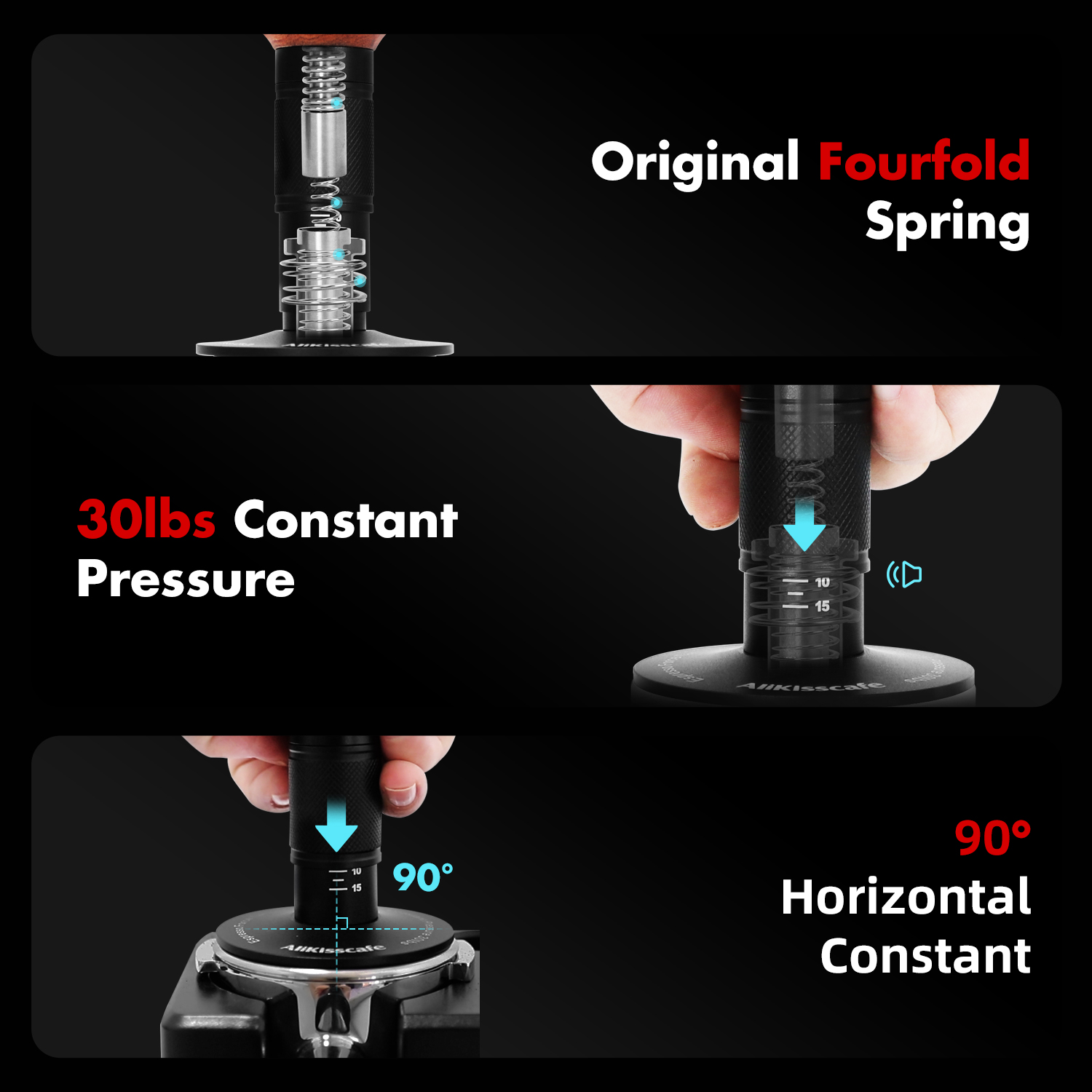 AliKisscafe コーヒータンパー インパクト 4 ス - Espresso Tamper Set のレビューと価格