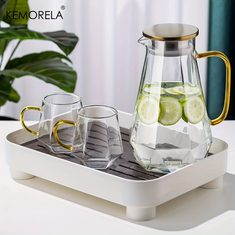 1 個ダイヤモンドテクスチャガラスティーポットセット温冷水ケ - Coffee Equipment Home のレビューと価格