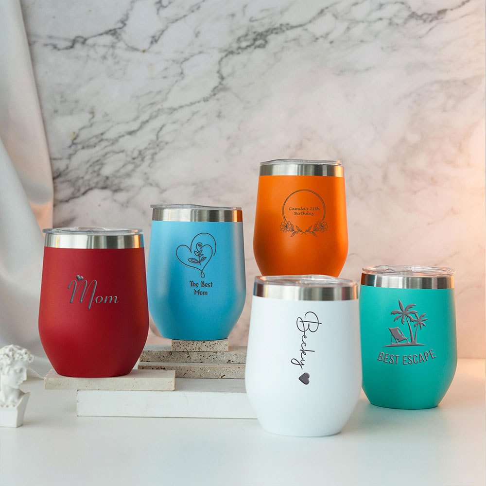 カスタムネーム入りハート型ステンレススチールワインタンブラー - Coffee Equipment With Name のレビューと価格