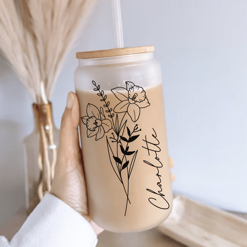パーソナライズカスタマイズ名：再利用可能なフロストガラスカッ - Coffee Equipment With Name のレビューと価格