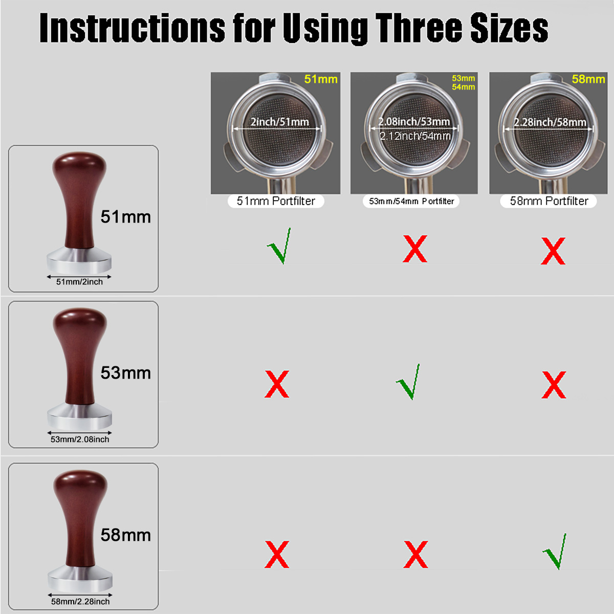 51mm 53mm 58mmエスプレッソタンパーコーヒーバリ - Espresso Tamper Set のレビューと価格
